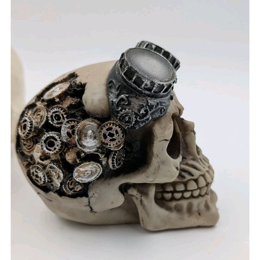 Lot of 3 Resin Skull Figurines – JC Crafts J.D. Dollen 2006 Gothic Steampunk - Picture 10 of 16
